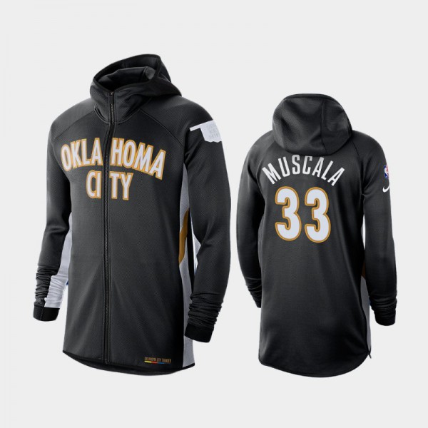 Mike Muscala Oklahoma City Thunder #33 Men's Earned Edition 2019-20 Showtime Full-Zip Hoodie - Black