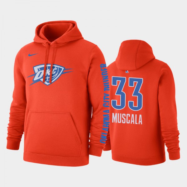 Mike Muscala Oklahoma City Thunder #33 Men's Statement Pullover Hoodie - Orange
